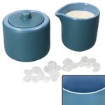 2tlg Set Jasper Ozeanblau Milchkännchen & Zuckerdose aus Steingut - 1x 414424 & 1x 414417_Bild_1