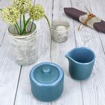 2tlg Set Jasper Ozeanblau Milchkännchen & Zuckerdose aus Steingut - 1x 414424 & 1x 414417_Bild_3