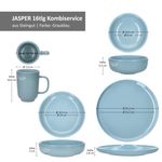 16tlg Kombiservice Jasper Graublau für 4 Personen aus Steingut - 4x 414110 + 4x 414196 + 4x 414219 + 4x 414226_Bild_5