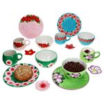 16tlg Frühstücksset FLORI FLOWER bunt für 4 Personen aus Steingut - 24307521_Bild_1