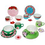 16tlg Frühstücksset FLORI FLOWER bunt für 4 Personen aus Steingut - 24307521_Bild_2