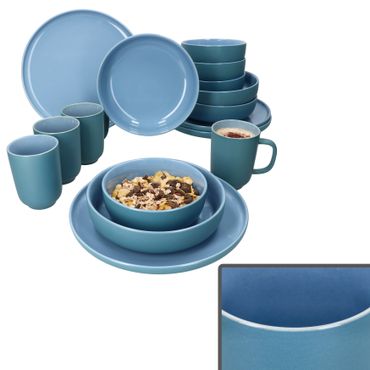 16tlg Kombiservice Jasper Ozeanblau für 4 Personen aus Steingut - 4x 414271 + 4x 414363 + 4x 414370 + 4x 414387_Bild_1