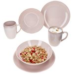 6tlg Frühstücksset OSSIA Tearose ROSA für 2 Personen aus Steingut - 582750_Bild_1