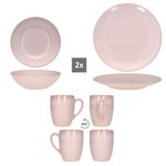 6tlg Frühstücksset OSSIA Tearose ROSA für 2 Personen aus Steingut - 582750_Bild_4