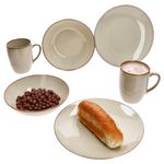 6tlg Frühstücksset OSSIA Tearose SAND für 2 Personen aus Steingut - 582760_Bild_1