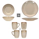 6tlg Frühstücksset OSSIA Tearose SAND für 2 Personen aus Steingut - 582760_Bild_4