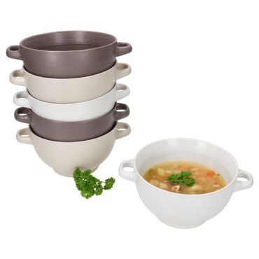 6er Set SANDY Suppentassen mit Griffen für 6 Personen aus Steingut – 24328218_Bild_1