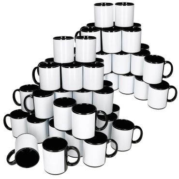 72er Set CARA schwarze-weiße Kaffeebecher aus Porzellan - A2010_Bild_1