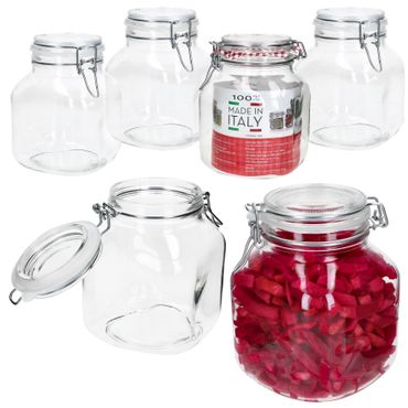 6er Set Einmachglas eckig Bügelverschluss PRIMA 2L - 17212520S_Bild_1