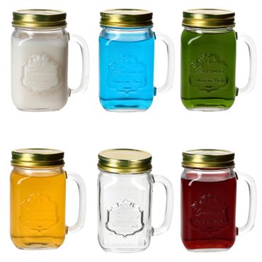 6er Set COUNTRY Trinkgläser mit Henkel & Schraubdeckel - 12004322S_Bild_1