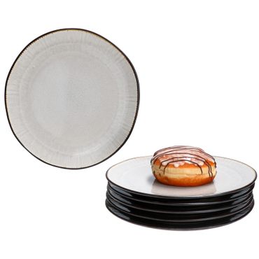 6er Set Kuchenteller Reactive Glaze Dark Cement für 6 Personen aus Steingut – 24321914_Bild_1