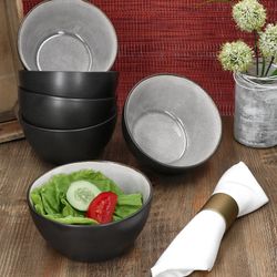 05-24321906-HIT-Reavtive-Glaze-Grey-Kos-Dark-Cement-Schale-13-7x7cm-Ambientebild-02.jpg 6er Set Dessertschale Reactive Glaze Dark Cement für 6 Personen aus Steingut – 24321906_Bild_5