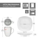12tlg. Frühstücksservice LOTTA weiß Porzellan für 6 Personen_Bild_7