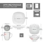 18tlg. Frühstücksservice LOTTA weiß Porzellan für 6 Personen_Bild_7