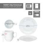 12tlg. Frühstücksservice TOMMY weiß Porzellan für 6 Personen_Bild_7
