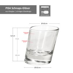 06-11006520S-Borgonovo-Pisa-Schnapsglaeser-50cl-Bemassung.jpg 12er Set PISA schräge Schnapsgläser aus Glas - 11006520S_Bild_6