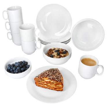 15tlg. Frühstücksservice TOMMY weiß Porzellan für 6 Personen_Bild_1