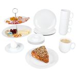 13tlg. Etageren-Frühstücksservice TOMMY weiß Porzellan für 4 Personen_Bild_1
