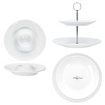13tlg. Etageren-Frühstücksservice TOMMY weiß Porzellan für 4 Personen_Bild_4