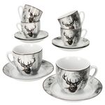 6er Set Kaffeetassen mit Untertassen ALOIS Porzellan für 6 Personen_Bild_2