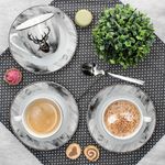 6er Set Kaffeetassen mit Untertassen ALOIS Porzellan für 6 Personen_Bild_3