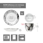 6er Set Kaffeetassen mit Untertassen ALOIS Porzellan für 6 Personen_Bild_7