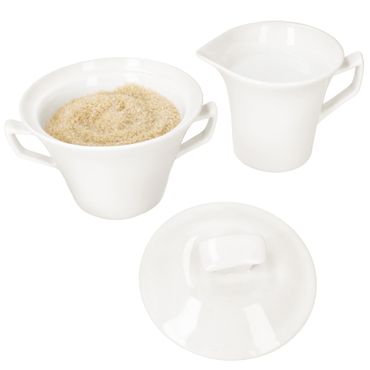 2tlg Set Milchkännchen & Zuckerdose IVORY aus Porzellan_Bild_1