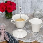 2tlg Set Milchkännchen & Zuckerdose IVORY aus Porzellan_Bild_2