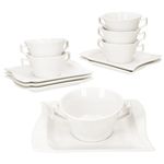 6er Set IVORY Suppentassen mit Untertassen aus Porzellan_Bild_2