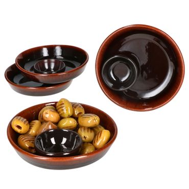 4er Set JUEGO Ton-Tapas Schale Ø 14cm dunkelbraun - 240733.3_Bild_1