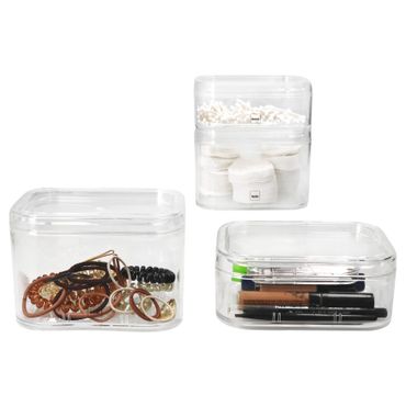 4tlg Set ELINA Utensilienboxen klein & groß transparent – 2x 20523 & 2x 20522_Bild_1