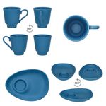 6er Set MOKKA Espressotassen mit Untertassen blau matt aus Porzellan – TT10676_Bild_4