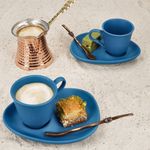6er Set MOKKA Espressotassen mit Untertassen blau matt aus Porzellan – TT10676_Bild_6