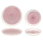 12tlg Tafelservice REACTIVE GLAZE PARIS Creme & Pink aus Steingut_Bild_5