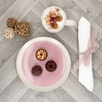 12tlg Frühstücksset REACTIVE GLAZE PARIS Creme & Pink Steingut für 6 Personen_Bild_3