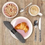 18tlg Frühstücksset REACTIVE GLAZE PARIS Creme & Pink Steingut für 6 Personen_Bild_3