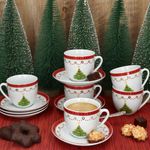 6er Set Weihnachtstraum Kaffeetasse mit Untertasse aus Porzellan_Bild_3