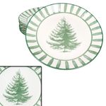 6er Set Wald grün Speiseteller Steingut für 6 Personen - 23105876_Bild_2