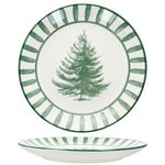 6er Set Wald grün Speiseteller Steingut für 6 Personen - 23105876_Bild_4