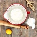 Rührschüssel Schneeflocke rot-creme mit Griff & Ausgießtülle Steingut - 24302941_Bild_6