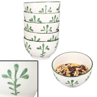6er Set Wald grün Müslischale Steingut für 6 Personen - 23105894_Bild_1