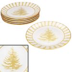 6er Set Wald ocker Speiseteller Steingut für 6 Personen - 23105912_Bild_1