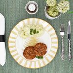 6er Set Wald ocker Speiseteller Steingut für 6 Personen - 23105912_Bild_5