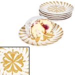 6er Set Wald ocker Kuchenteller Steingut für 6 Personen - 23105918_Bild_1