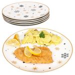 6er Set Stars schwarz-gold Speiseteller Steingut für 6 Personen - 23108231_Bild_2