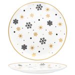 6er Set Stars schwarz-gold Speiseteller Steingut für 6 Personen - 23108231_Bild_4