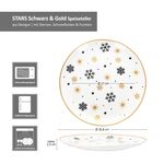 6er Set Stars schwarz-gold Speiseteller Steingut für 6 Personen - 23108231_Bild_6