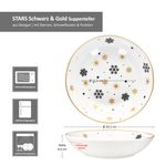 6er Set Stars schwarz-gold Suppenteller Steingut für 6 Personen - 23108248_Bild_6