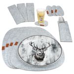 12tlg ALOIS Tisch-Set hellgrau aus Filz für 4 Personen - 641-120_Bild_2