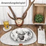 12tlg ALOIS Tisch-Set hellgrau aus Filz für 4 Personen - 641-120_Bild_3